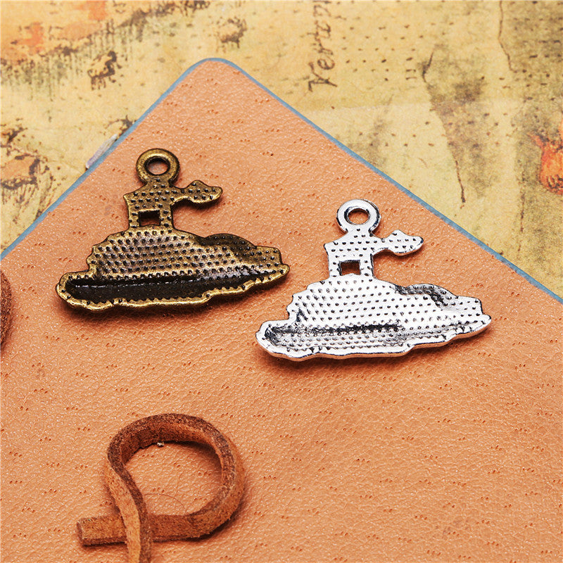 25mm Vintage Cruise Ship Alloy Charm Pendant