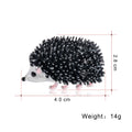 Black Silver Tone Hedgehog Enamel Metal Brooch Pin view 5