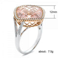 Two Tone Cushion Champagne Stone Statement Ring Design view 5