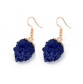 Gold Tone Textured Crystal Cluster Ball Hook Earrings in Three Colors view 3