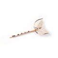 Silver Tone Double Leaf Minimalist Finished Hair Pin view 2
