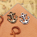 Rope Wrapped Anchor Metal Charms in Gold, Bronze and Silver Tones view 1