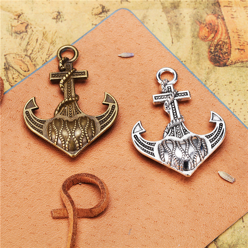 Vintage 39x29mm 3D Anchor Alloy Charm Pendant