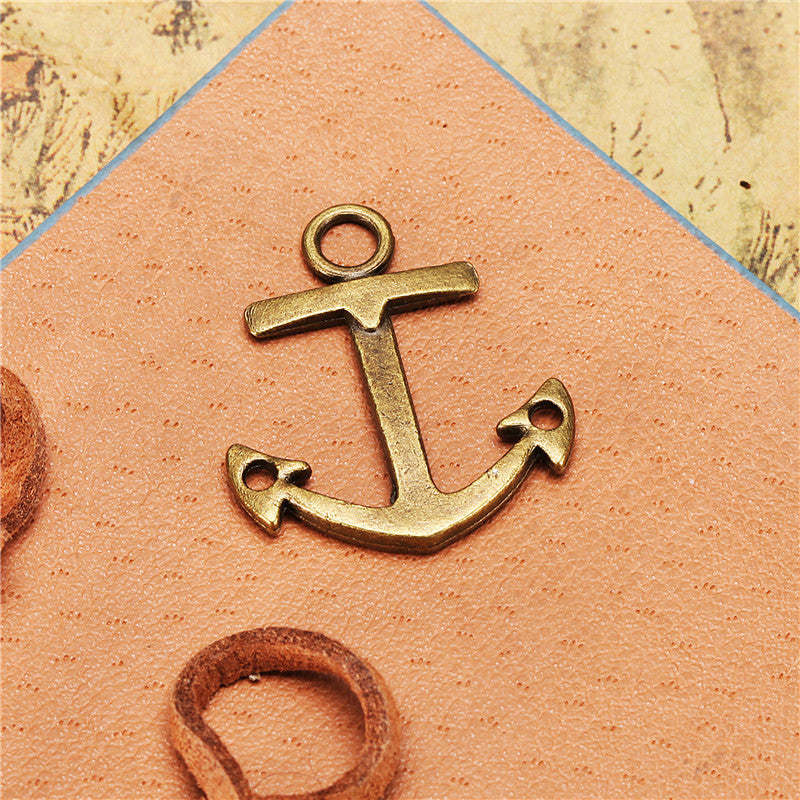 26x23mm Double-Sided Sailor Anchor Alloy Charm Pendant