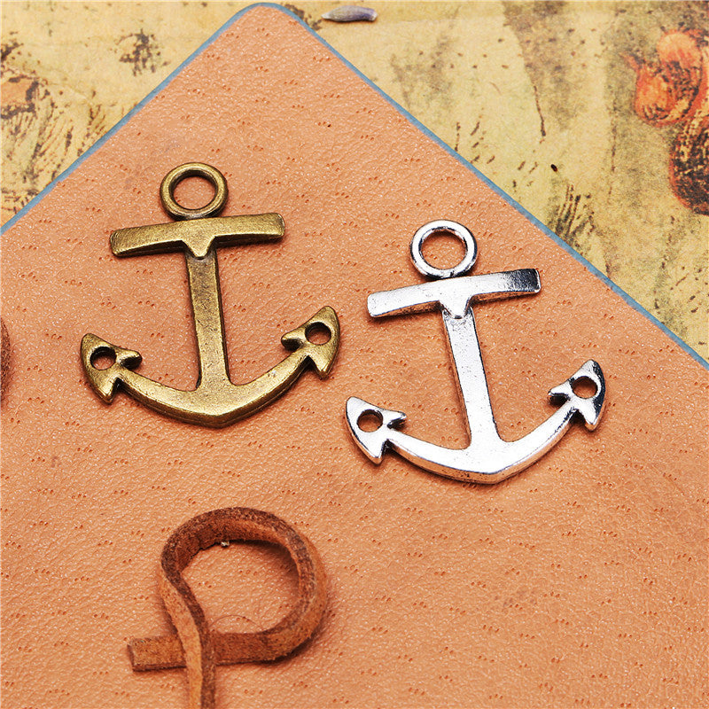 26x23mm Double-Sided Sailor Anchor Alloy Charm Pendant