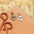 Mini Double Sided Anchor Alloy Charm in 3 Metal Finishes view 1