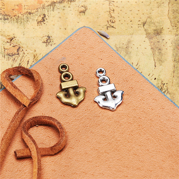 Mini Double Sided Anchor Alloy Charm in 3 Metal Finishes