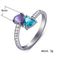 Silver Tone Double Heart Ring In Two Color Combinations view 5