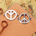 Round Peace Sign Two-Hole Metal Bracelet Connectors view 5