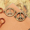 24mm Curved Alloy Peace Sign Bracelet Connector