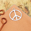 Large Open Round Peace Sign Alloy Charm in 6 Metal Finishes view 4