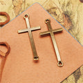 Curved Cross Alloy Charm Pendant 52x22mm for DIY Jewelry