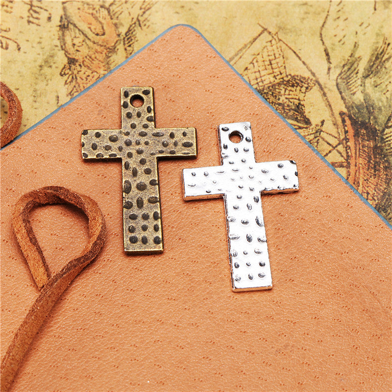 31x19mm Speckled Cross Alloy Charm Pendant