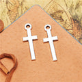 Simple Cross Metal Charm with Three Finish Options view 4