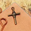 Vintage Cross Alloy Charm Pendant 40x25mm