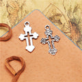 Openwork Patterned Cross Metal Pendant Charm For Jewelry Making view 4