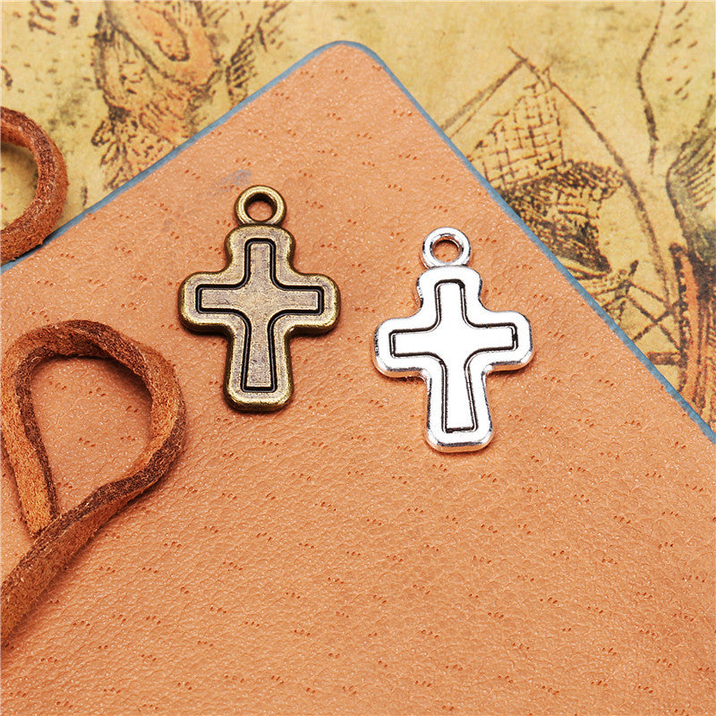 19x8mm Alloy Cross Charm Pendant
