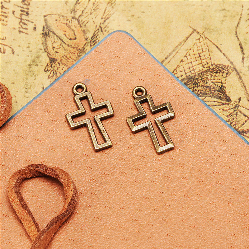Alloy Cross Charm Pendant 17x10mm