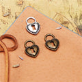 Open Heart Padlock Charm with Keyhole in Three Finishes view 1