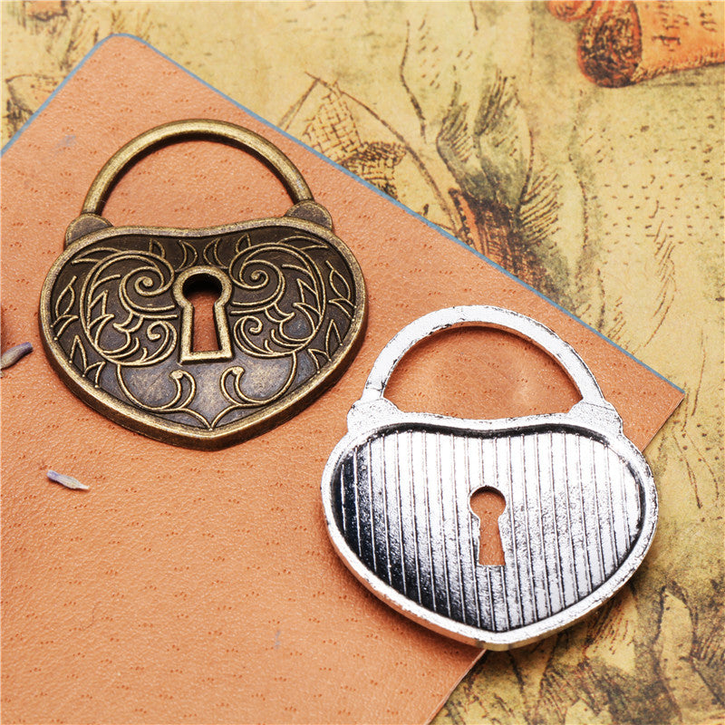 41x36mm Vintage Tiger Head Padlock Alloy Charm Pendant