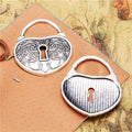 Heart Shaped Ornate Padlock Metal Charms in Three Vintage Finishes view 6