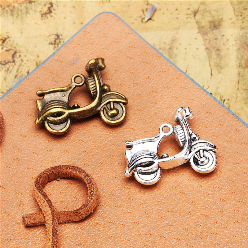3D Motorcycle Alloy Charm Pendant 23x17mm