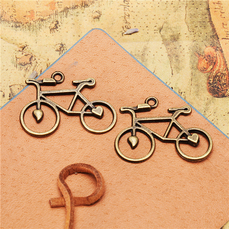 Vintage Heart Bicycle Alloy Charm Pendant