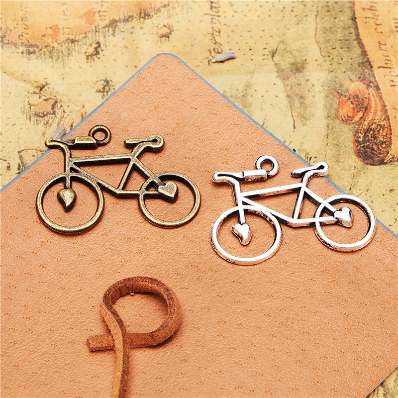 Vintage Heart Bicycle Alloy Charm Pendant