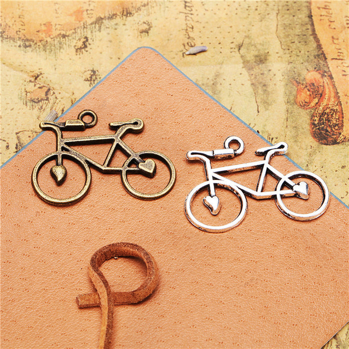 Vintage Heart Bicycle Alloy Charm Pendant
