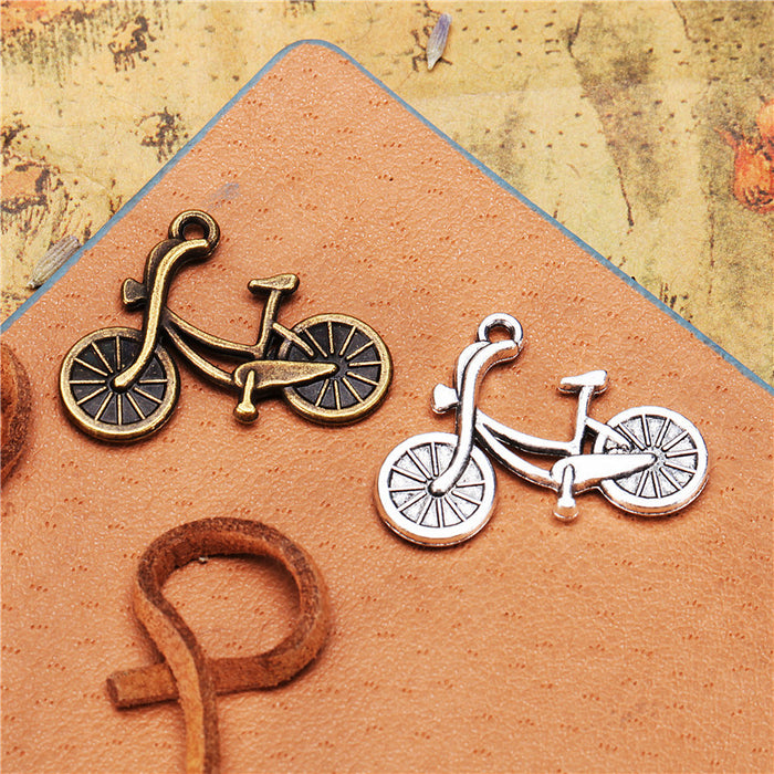 26x20mm Vintage Double-Sided Bicycle Alloy Charm Pendant