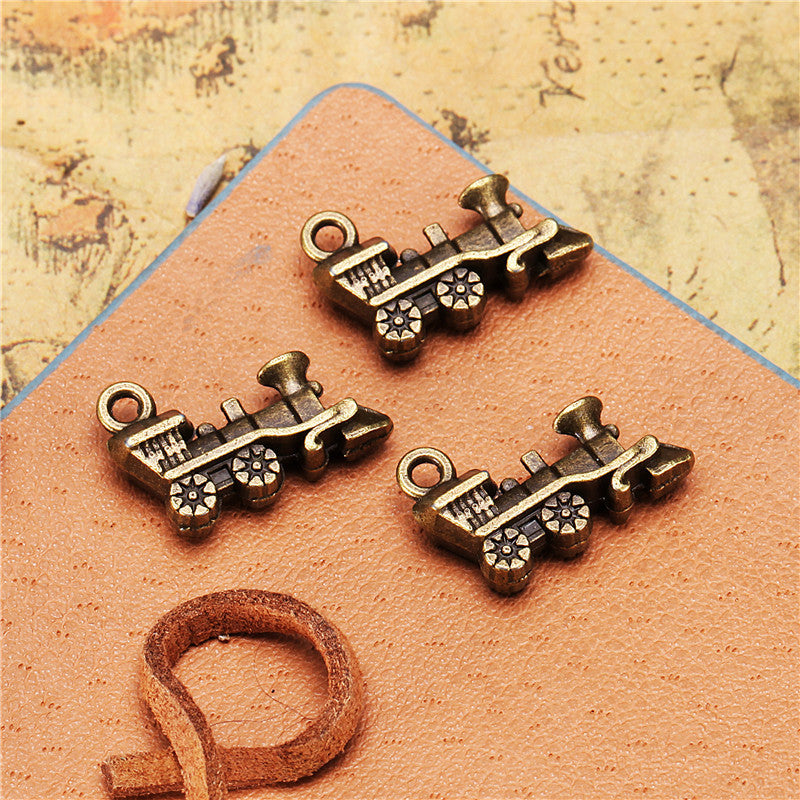 18x13mm Double-Sided 3D Train Alloy Charm Pendant