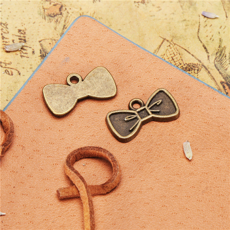 20x11mm Vintage Alloy Bow Charm Pendant