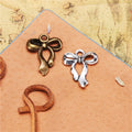 Ribbon Bow Metal Charm in Three Vintage Finish Options view 1