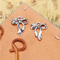 Ribbon Bow Metal Charm in Three Vintage Finish Options view 4