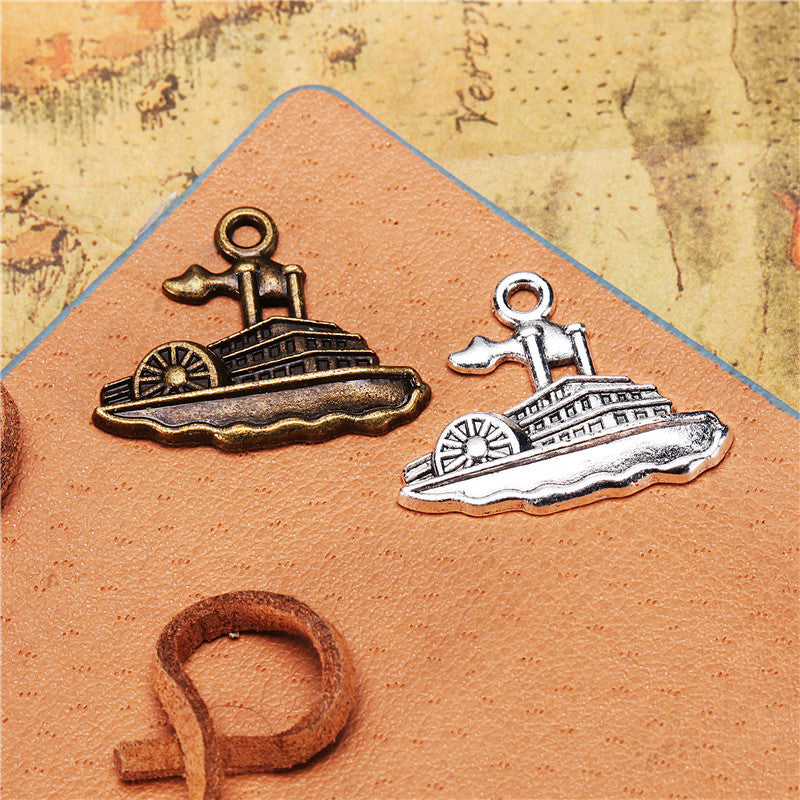 25mm Vintage Cruise Ship Alloy Charm Pendant