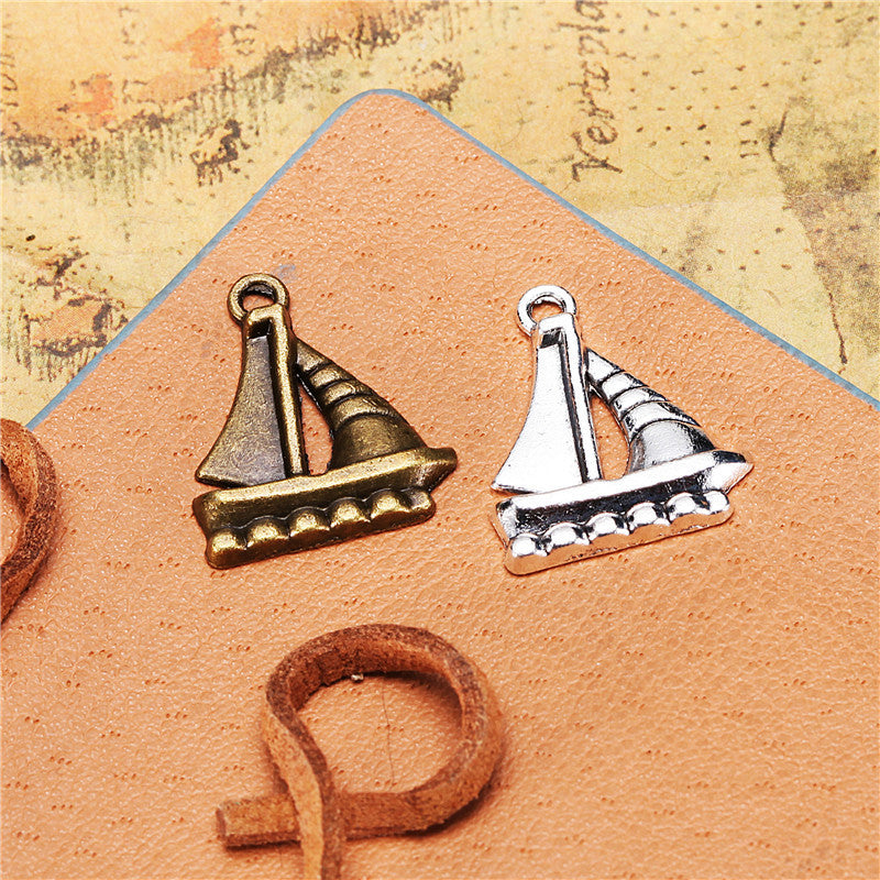 20x16mm Alloy Sailboat Charm Pendant Nautical Jewelry Finding