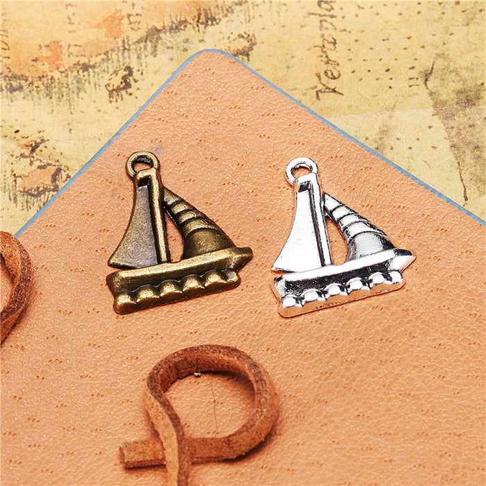 20x16mm Alloy Sailboat Charm Pendant Nautical Jewelry Finding