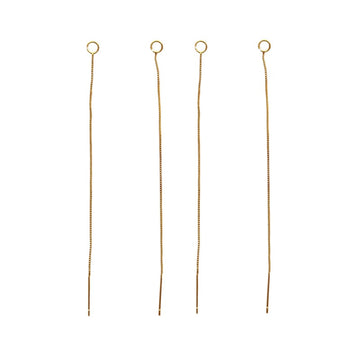Gold Box Chain Threader Ear Wire Findings Loop Pin Ends