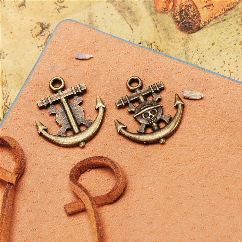 22x19mm Skull Anchor Alloy Charm Pendant