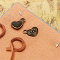 Vintage Crowned Heart Charm Metal Jewelry Component, 3 Finish Options view 3