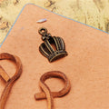 Vintage Half Crown Alloy Charm Pendant 20x12mm