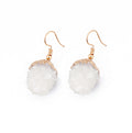 Gold Tone Textured Crystal Cluster Ball Hook Earrings in Three Colors view 2