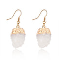 Gold Tone Textured Crystal Cluster Ball Hook Earrings in Three Colors view 6