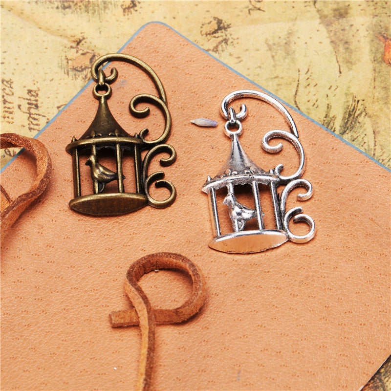 34x20mm Artistic Alloy Birdcage Charm Pendant