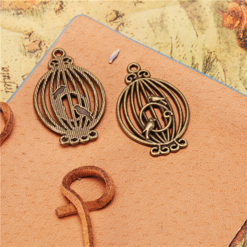 Hollow Birdcage Alloy Charm Pendant 33x20mm