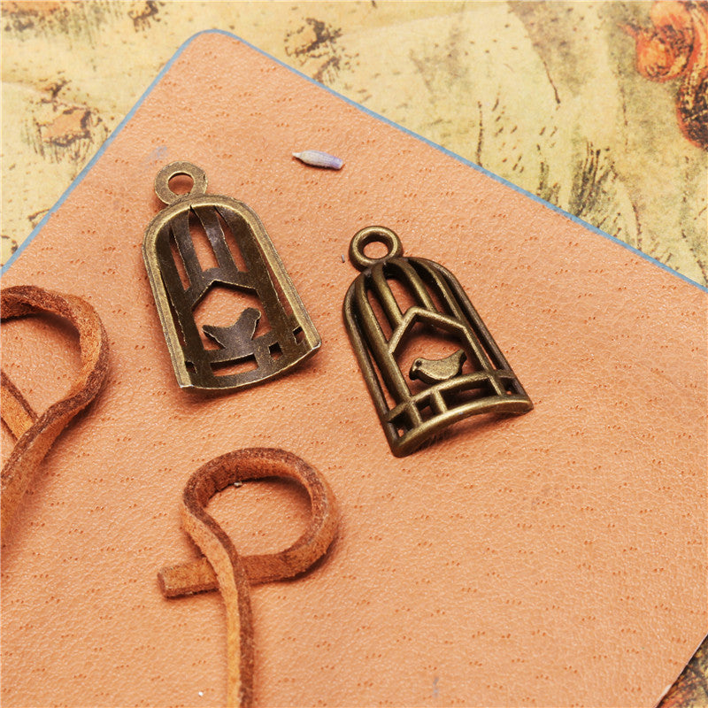 Half Birdcage Alloy Charm Pendant 26x14mm