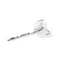 Silver Tone Double Leaf Minimalist Finished Hair Pin view 4