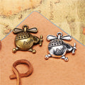 Round Helicopter Metal Charms in Gold, Bronze and Silver Tones view 1