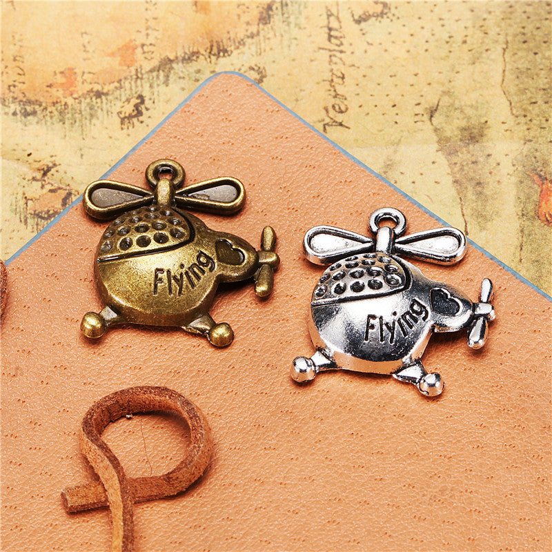 25×22mm Helicopter Alloy Charm Pendant