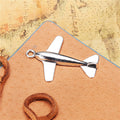 Small Airplane Metal Charm in Three Vintage Finishes view 3